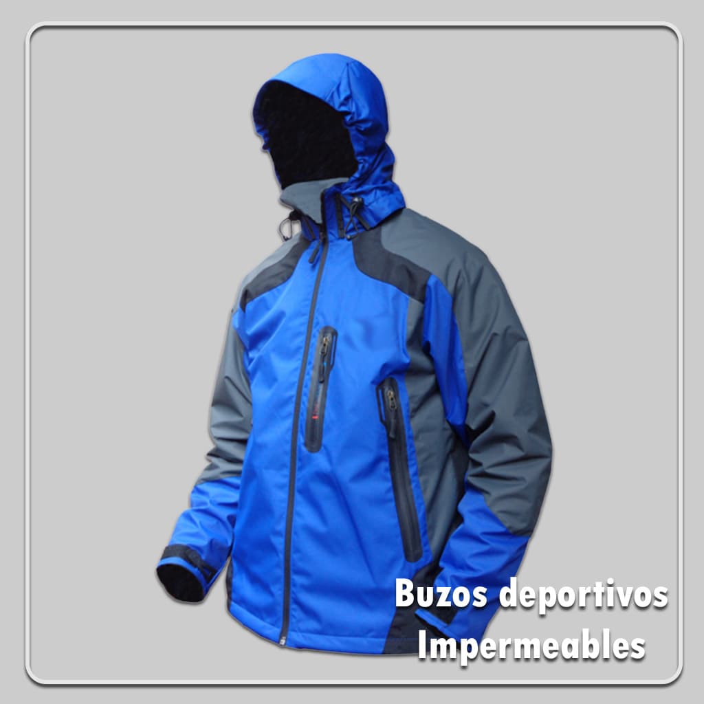 casacas deportivas impermeable tw 0020 azul y negro