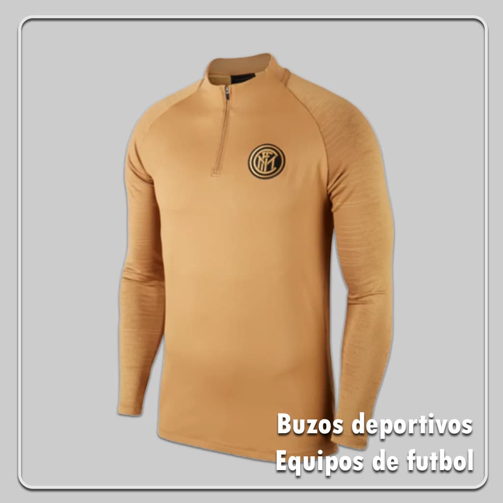 buzo deportivo de equipo de futbol europeo inter milan beige