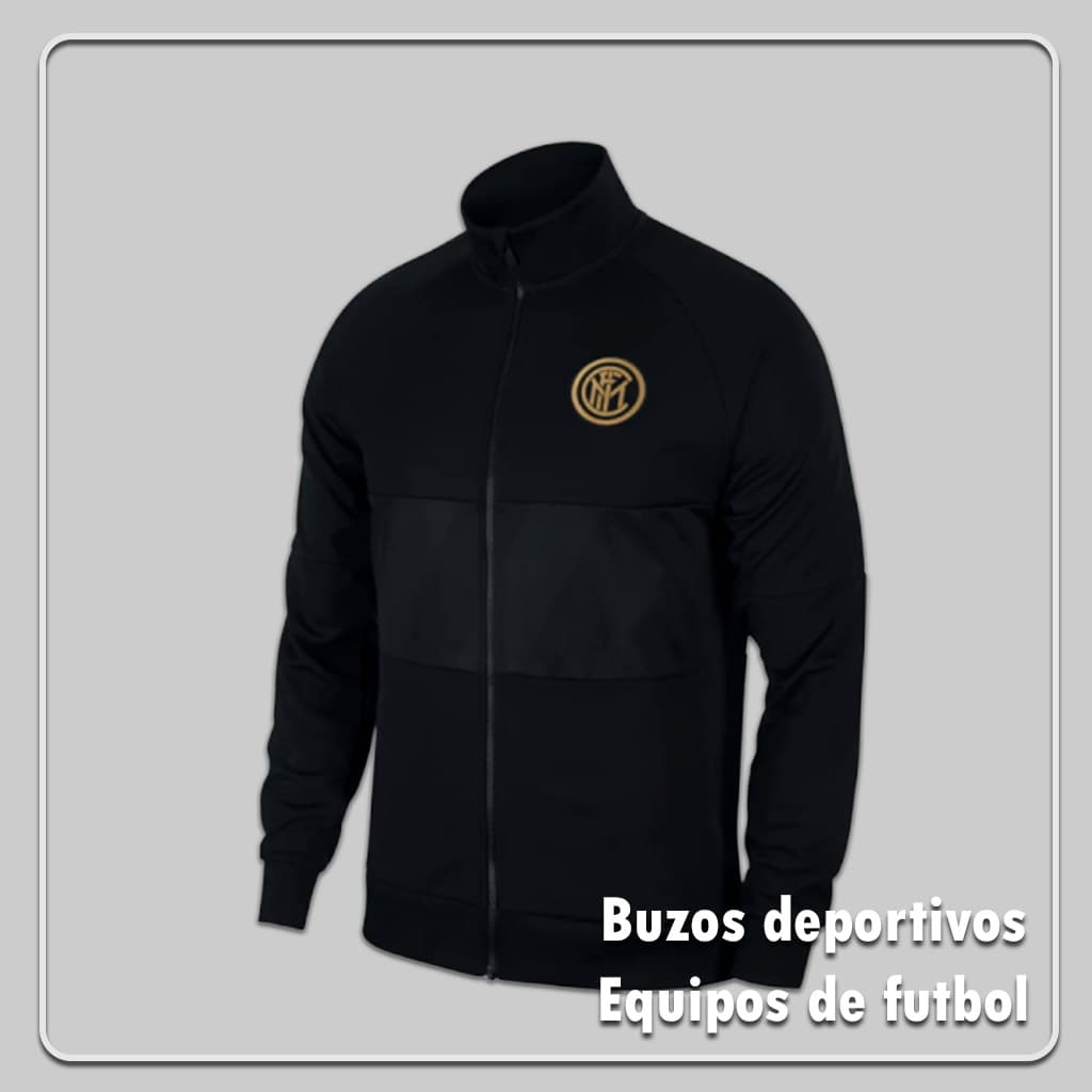 buzo deportivo de equipo de futbol europeo inter milan negro